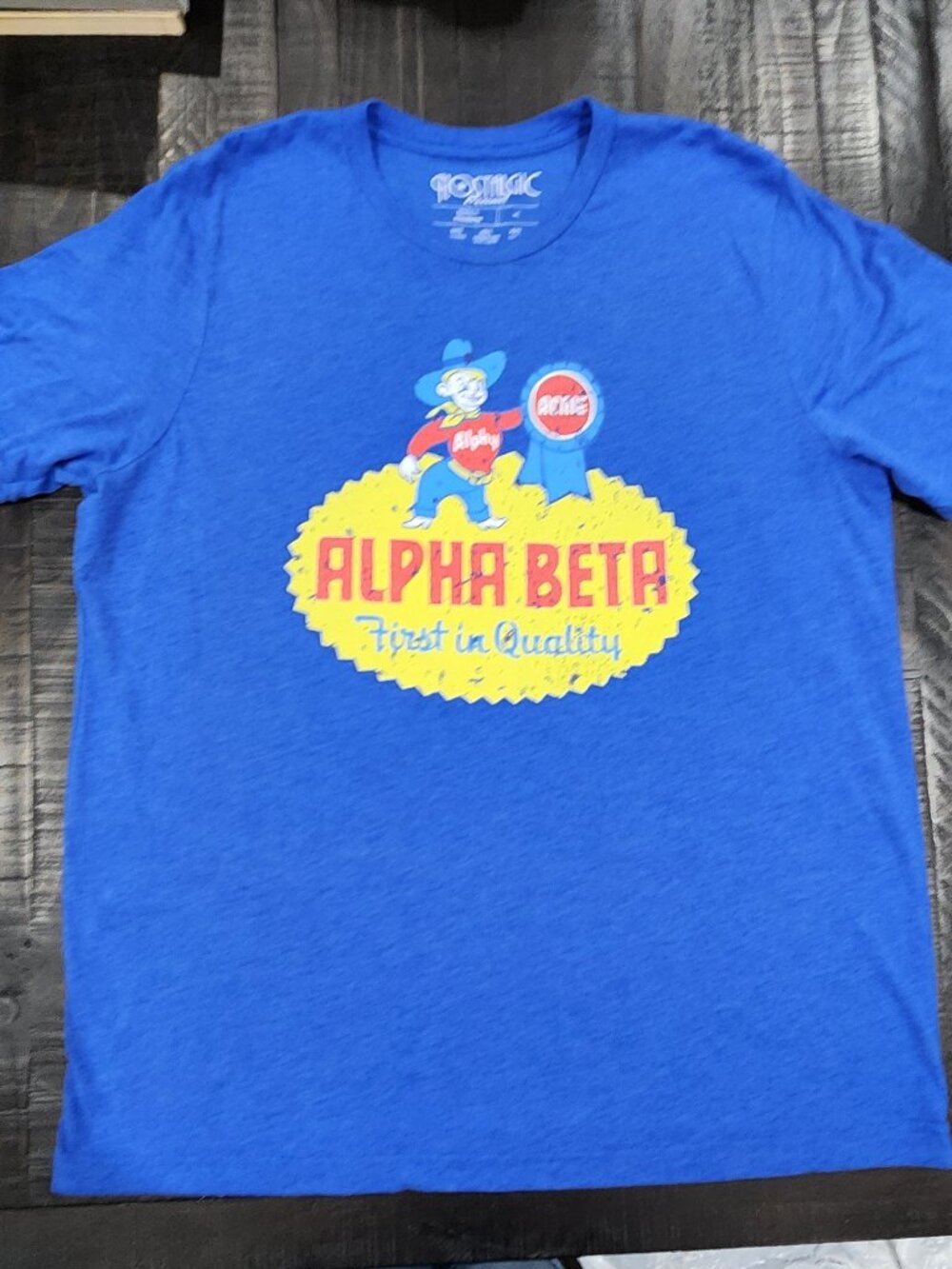 NOSTALGIC BRAND UNISEX ALPHA BETA GROCERY STORE T-SHIRT-SIZE XL-NEW WITHOUT TAGS